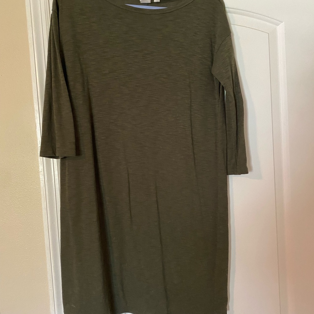 GAP Long Sleeve Dress in Forest Green